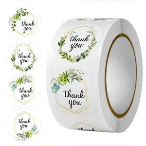Floral Thank You Stickers 500 pcs